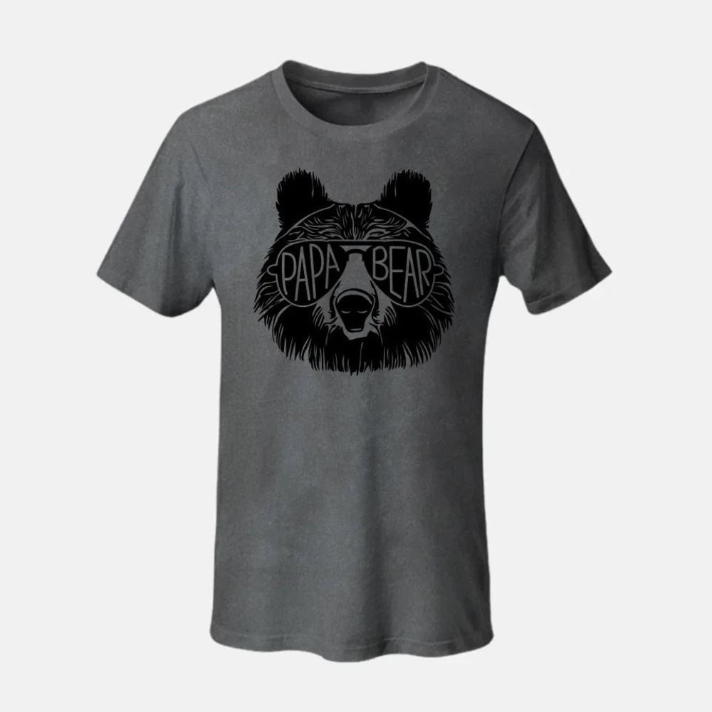 Comfort Colors Gray Papa Bear Graphic Tee L